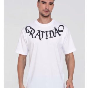camiseta gratidão branca algodão savc personalizados