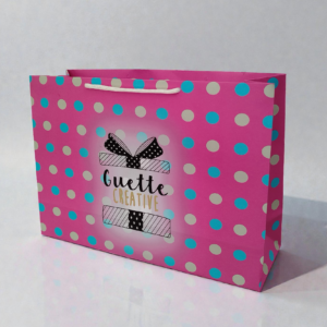 Sacola de papel colorida personalizada tam M