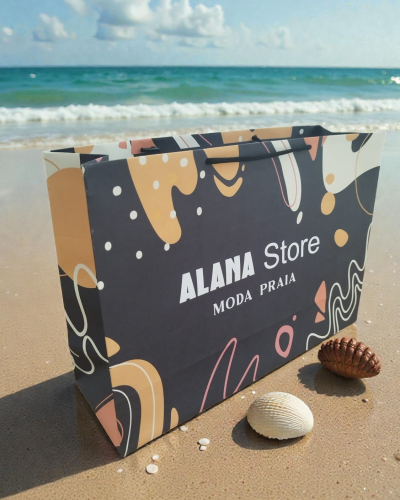 sacola colorida preta